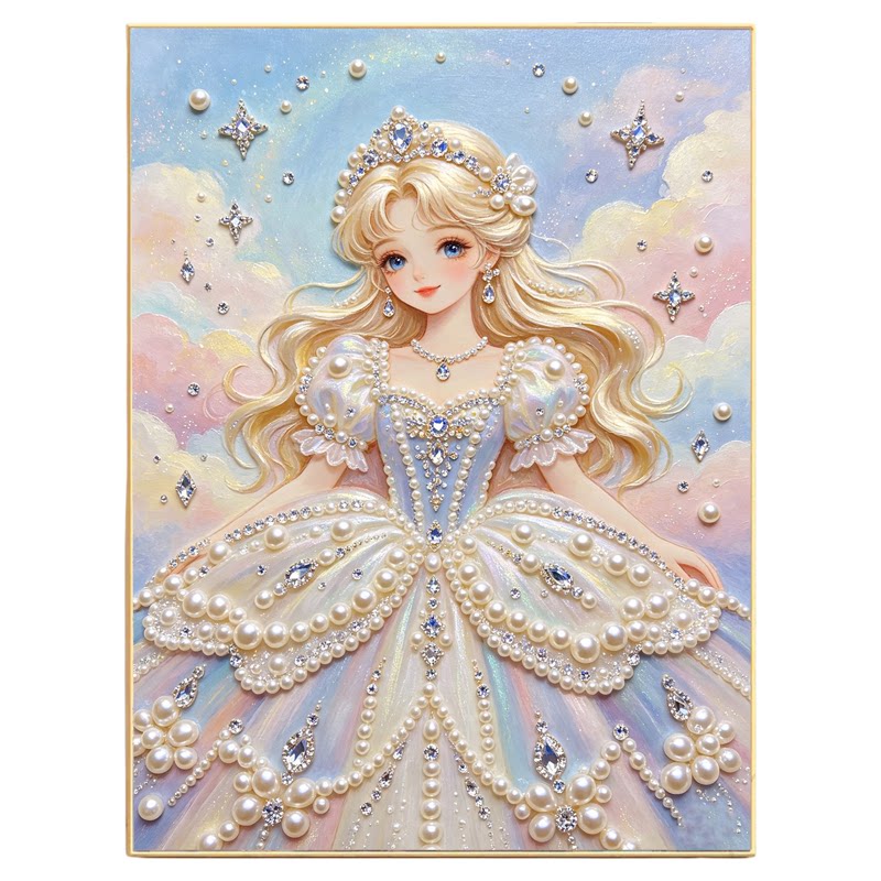 中式新娘珍珠画diy手工新婚礼物