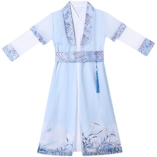 汉服男童春秋季古装高端中国风唐装儿童国学服连体长衫演出服帅气