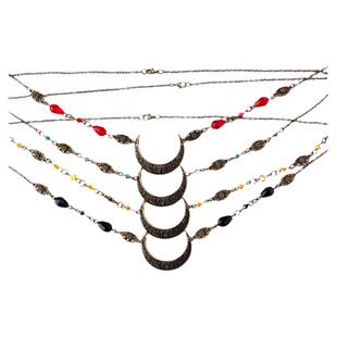 欧美夏季新品甜酷浪漫镂空月亮花纹头链顶夹复古水晶发饰hairpin