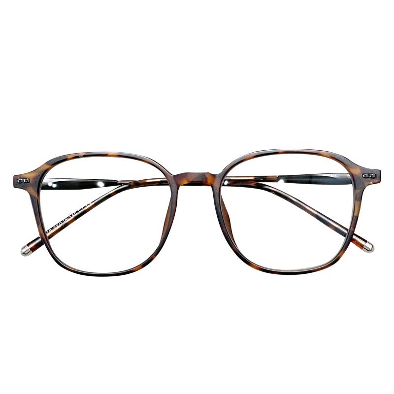 超轻TR90透明茶色大方框素颜近视眼镜可配有度数女款防蓝光眼睛架