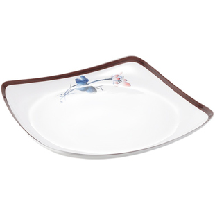 密胺盘子仿瓷塑料四方形凉菜碟子快餐盘饭店炒菜盘子盖浇饭盘商用