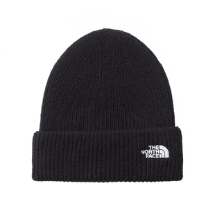 日本北面 the north face 2025冬季儿童奶灰色包头针织细毛线帽子