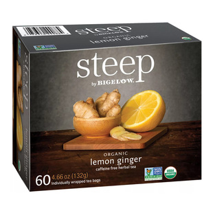 美国直邮 Steep柠檬姜茶女性姨妈体寒冲饮姜汤便携小袋装冲饮60包