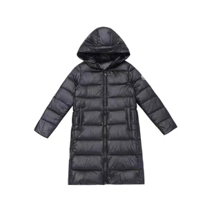 女童羽绒服冬季2025新款超好看中长款高级黑轻薄洋气时髦儿童外套