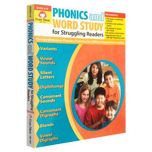 Evan-Moor Phonics and Word Study for Struggling Readers G4-6 通过自然拼读与单词学习打败阅读障碍 四至六年级 美国加州教辅