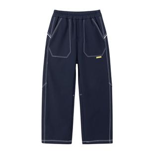 左西童装男童加绒裤子儿童冬季一体绒长裤保暖2025新款软壳工装裤