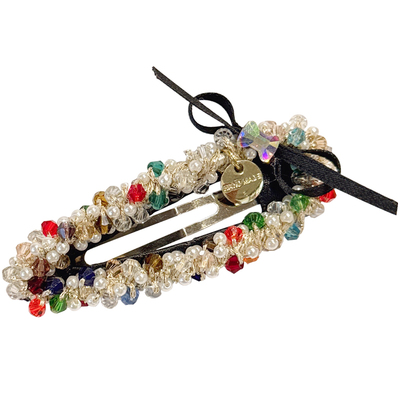 蝴蝶结金标珍珠水晶碎发刘海发夹