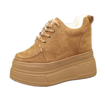 内增高12CM厚底加绒保暖女鞋