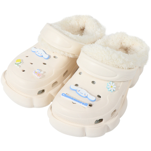 miniso名创优品三丽鸥玉桂狗可拆卸洞洞棉鞋可爱女美乐蒂外穿保暖