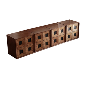 广巢光阴实木收纳柜 简约家用客厅储物柜设计师款多格组合置物柜A