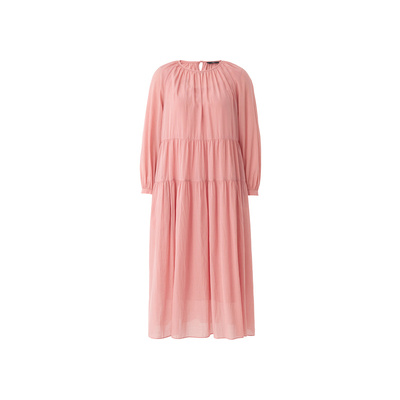 【花海系列】AUM噢姆粉红色醋纤宽松圆领娃娃裙休闲连衣裙女