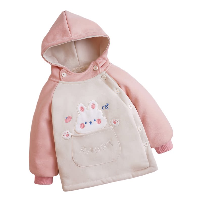 儿童薄棉保暖卡通连帽棉服