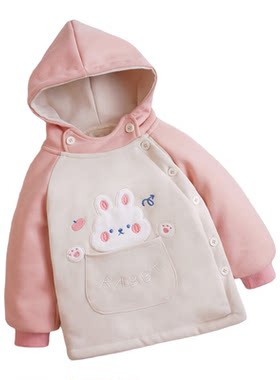儿童薄棉保暖卡通连帽棉服