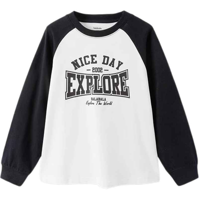 巴拉巴拉儿童长袖T恤男童女童纯棉打底衫春秋款童装中大童上衣冬