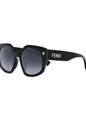 FENDI芬迪板材镜架 不规则形 太阳眼镜 男女同款 黑色