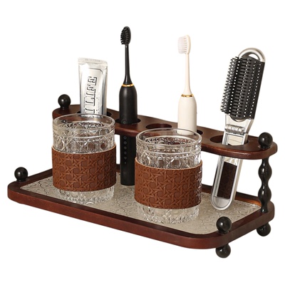 卫生间收纳大师！台面牙刷置物架