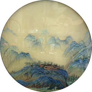 苏绣双面绣屏风山水花鸟圆形家居古典现代装饰画中式隔断手工刺绣