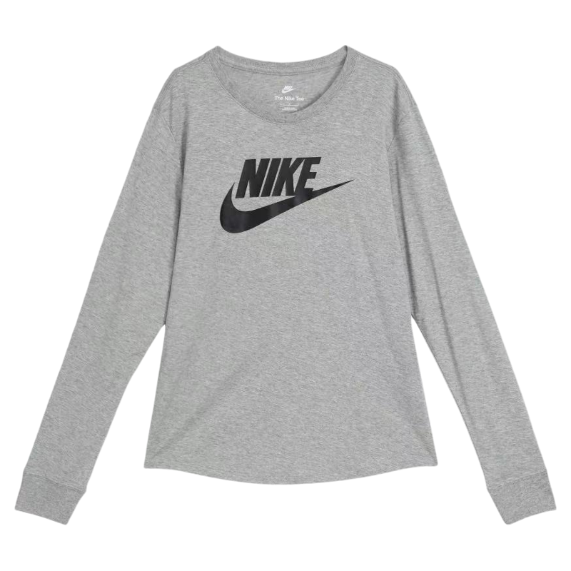 耐克/NIKE 女子圆领纯棉运动休闲生活针织透气长袖T恤FJ0442-063
