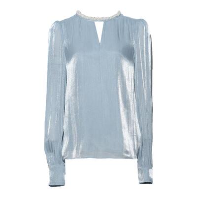 DPLAY小香风衬衫圆领珍珠感