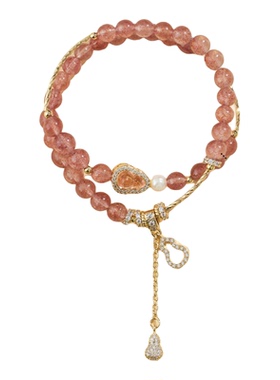 普陀山2026天然粉水晶双圈手链