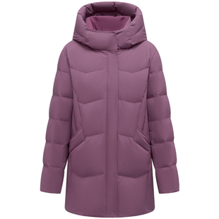 坦博尔冬季中老年羽绒服妈妈款中长款连帽蓄热科技保暖外套