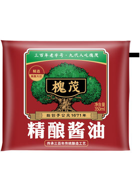 槐茂350ml酱油袋装粮食酿造家用炒菜凉拌调馅生抽酱油