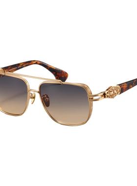 高级雕花太阳镜方框奢华聚会复古男女素颜街拍双梁墨镜开车防晒潮