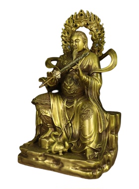 真武大帝铜像摆件武当山祖师爷家居佛堂供奉中式桌面高40公分大号