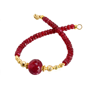 若华珠宝瞳夕 大颗粒鸽血红宝石手链女18K金手串彩宝手饰礼物定制