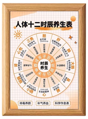 黄帝内经十二时辰养生表相框摆台科学作息画框客厅卧室桌面摆件