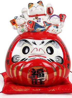 祈福招财猫达摩公司开业摆件