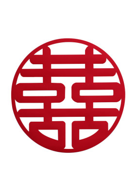 抖音小红书桃芽夫妇喜字贴