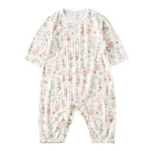 ELLEbaby宝宝连体睡衣纯棉a类2026新款空调服男童女童儿童家居服