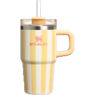 STANLEY吸管杯保温杯条纹水杯子20oz车载不锈钢大容量小巨无霸杯