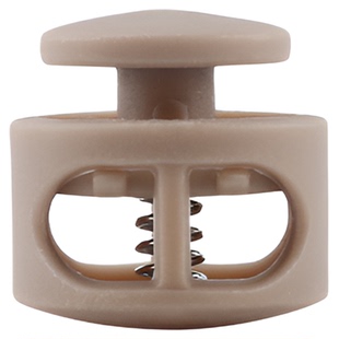 塑料弹簧扣双孔猪鼻扣吊钟抽绳扣收紧止绳扣定绳调节卡扣纽扣扣子