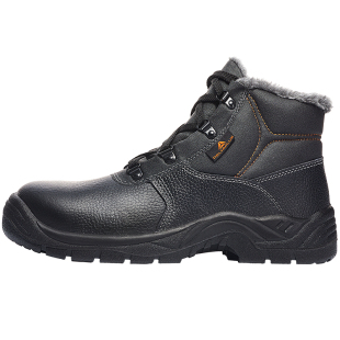 代尔塔劳保鞋钢包头防砸防刺穿保暖秋冬季加绒高帮真皮安全工作鞋