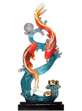 年年有余风生水起锦鲤鱼摆件