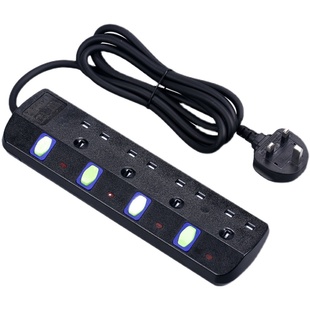 英规香港版拖板插排插座插线板英标英制英式接线板家用黑白色3米