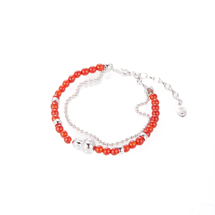 一川月白【浮禄手链】时尚百搭精致手链红色高级感小众双层手链