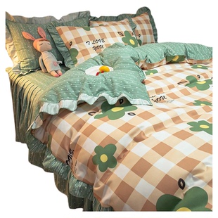 床裙床单四件套被套少女心ins公主风床上三件套网红韩水洗棉磨毛4