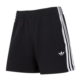 Adidas阿迪达斯三叶草女子短裤26夏新款三条纹休闲运动裤 JW5109