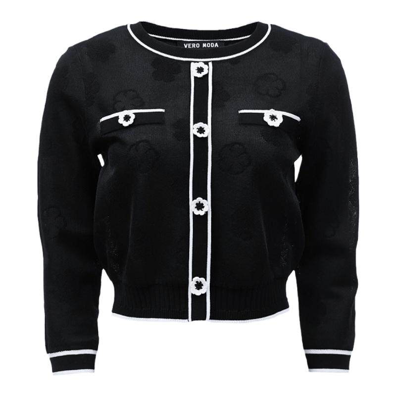 Vero Moda奥莱毛衣针织衫女秋冬清仓套头印花甜美通勤七分袖上衣