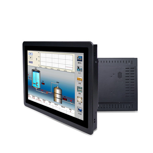 安美特15/17/19/21.5寸嵌入式工控电脑一体机 平板电容触摸显示器 触控工业屏幕电脑自助查询终端机PLC组态