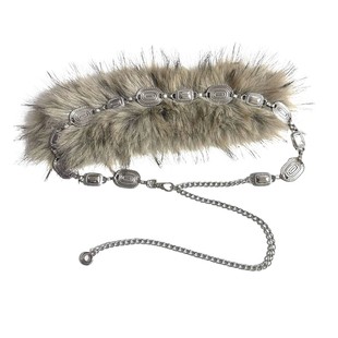 银色金属毛毛拼接腰带女高级感配裙子牛仔裤链条装饰百搭腰链配饰