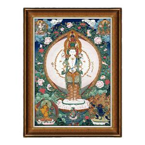 千手观音唐卡佛像菩萨西藏青海热贡手绘复制家居客厅玄关装饰挂画