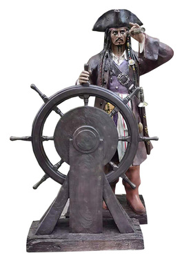 玻璃钢发光海洋家居鲨鱼海盗船长