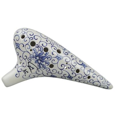 12孔青花中音C调风雅陶笛