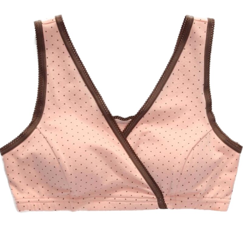 日の供纯棉春夏秋冬季孕妇哺乳产妇背心式文胸罩交叉喂奶内衣运动