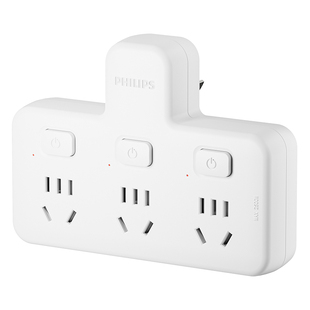 飞利浦插座转换器厨房扩展usb插头分控插排多功能家用一转三排插