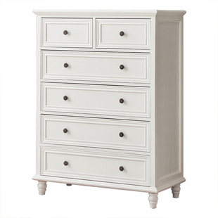 美式斗柜白色五六七八九实木储物柜客厅收纳柜卧室抽屉柜轻奢家具